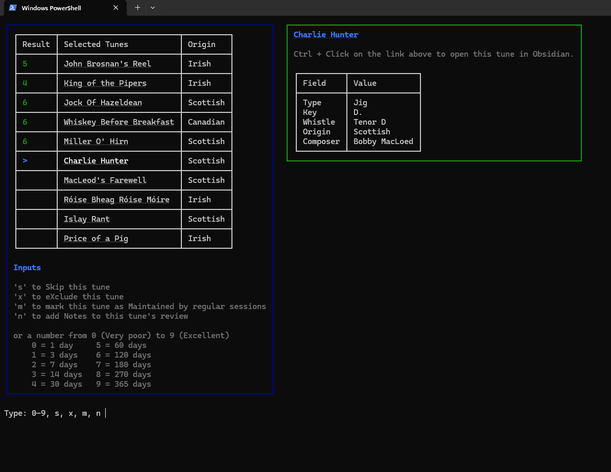 Screenshot of the Review Command